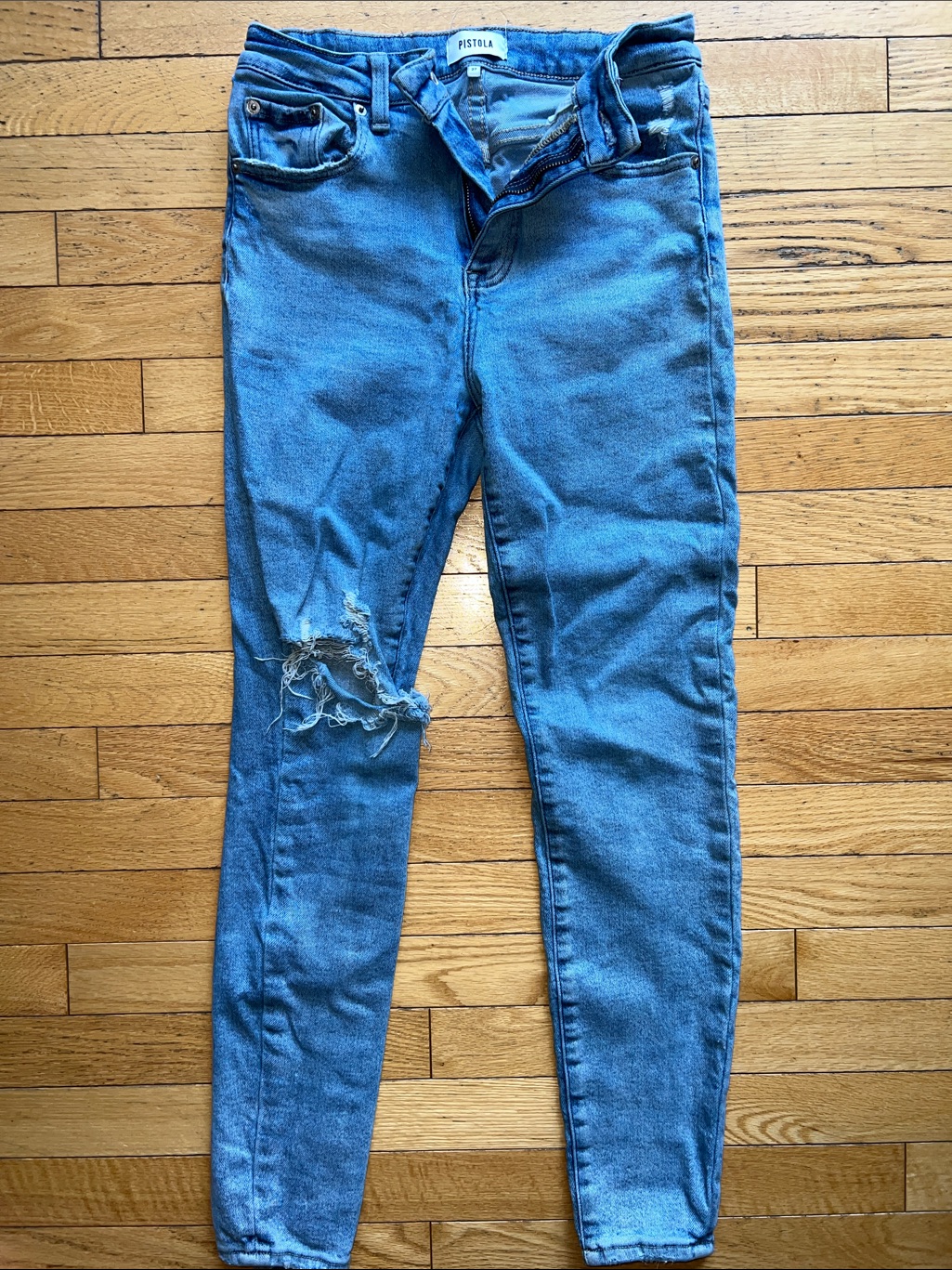 Pistola Light Blue Distressed Skinny Jeans